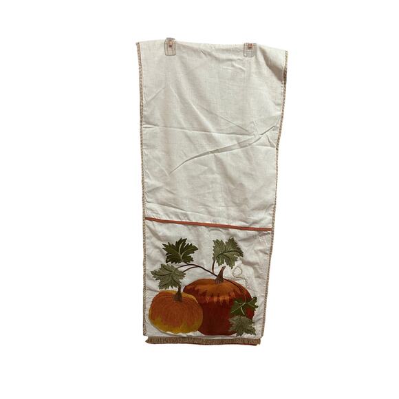 Beautiful Embroidered Fall Harvest Pumpkin Table Runner Handmade in India - Picture 4 of 5